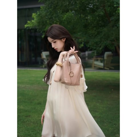 ChloeSpin Logo Printed Small Top Handle Bag