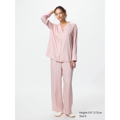 UNIQLO 缎面长袖睡衣 女款