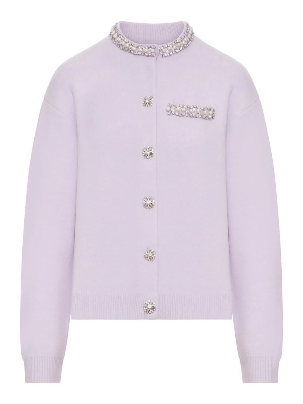 紫色水晶装饰开衫