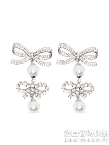 Self-Portrait双蝴蝶结珍珠耳环