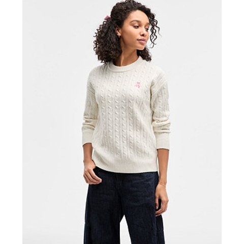 Hooked Up by IOTHooked Up IOTJuniors Sweatshirt Cable-Knit Embroidered