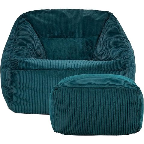 IconIcon Natalia 豆袋椅 蓝绿色 灯芯绒