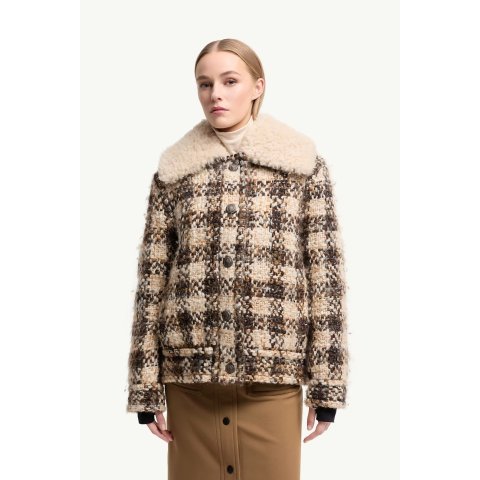 MonclerCamlez Short Down Jacket Wool Trim
