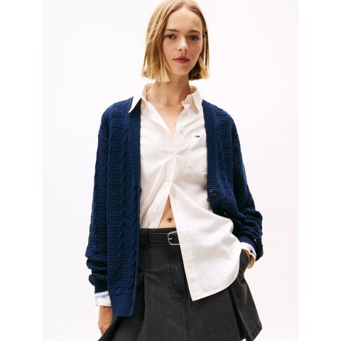 TOMMY JEANS Relaxed Cable Knit Cardigan