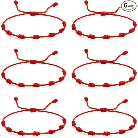 手工红绳手链 6条