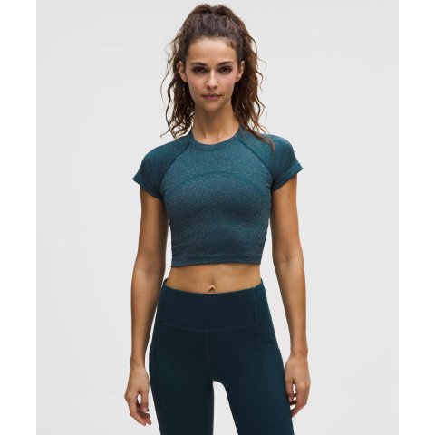 Swiftly Tech 2.0 Sparkle Cropped Short-Sleeve Shirt