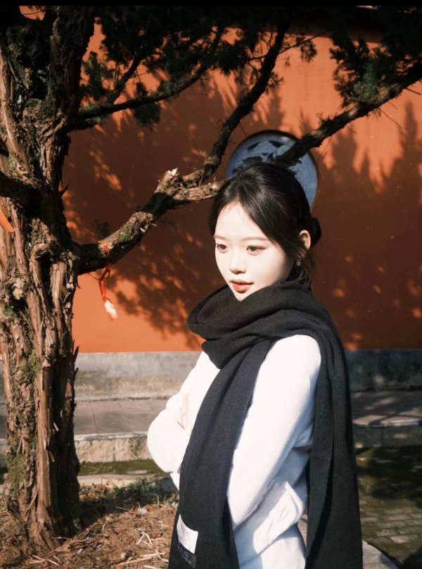 Max Mara 驼色绣标羊毛围巾