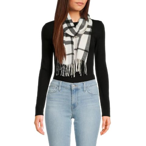 Saks Fifth AvenuePlaid 100% Cashmere Scarf