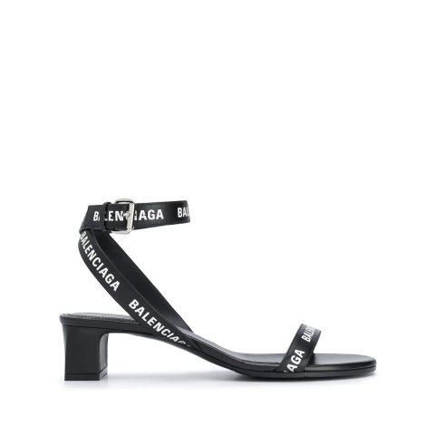 BalenciagaLogo Ankle Strap Sandals