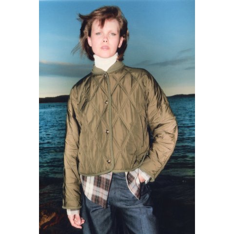 H&M女士夹克 深卡其绿