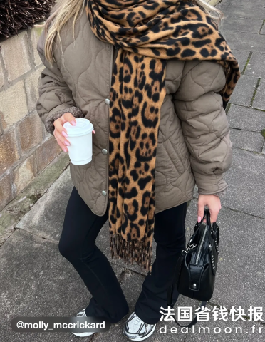 Cider 豹纹流苏围巾