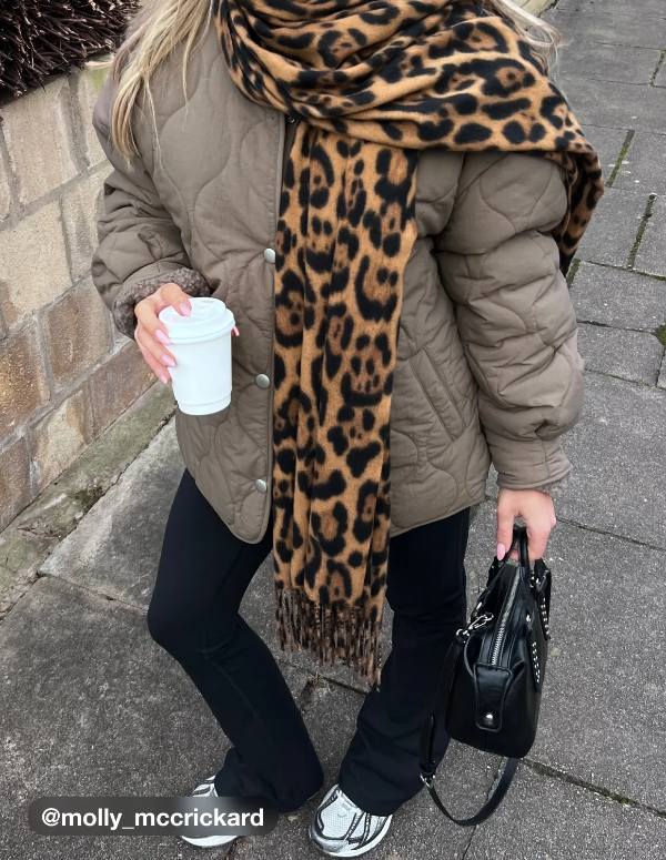 Cider 豹纹流苏围巾