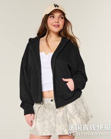HollisterOversized 拉链连帽衫
