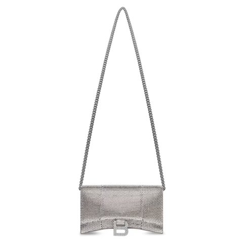 BalenciagaHourglass Wallet On Chain With Rhinestones