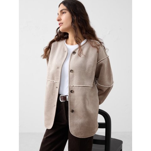 Banana RepublicVegan Suede Reversible Sherpa Jacket