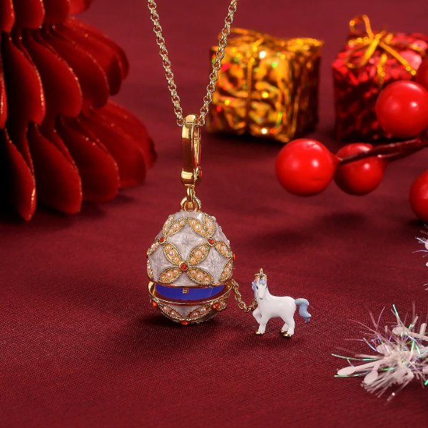 Horse 蛋形吊坠项链