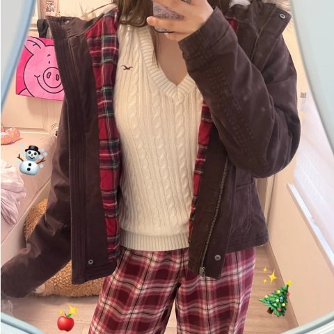 Icon V领麻花毛衣