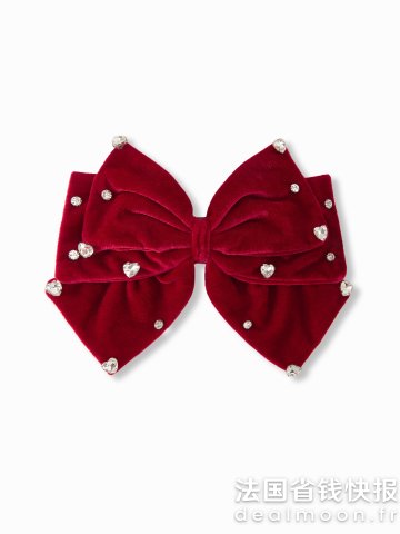 Velvet 蝴蝶结水钻发夹
