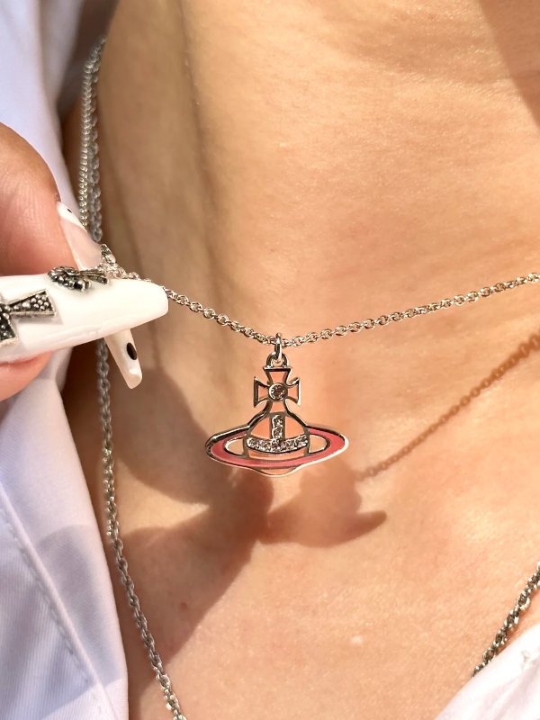 土星项链 玫瑰色