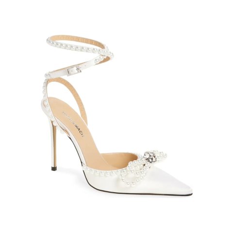 Mach & MachDouble Bow Faux Pearl Slingback Pump Women
