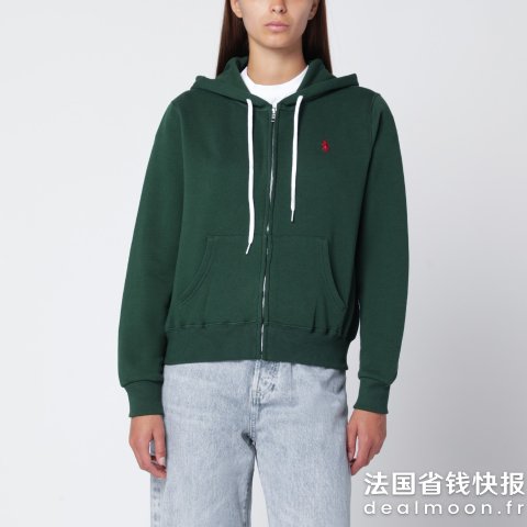 Polo Ralph Lauren绿色拉链卫衣