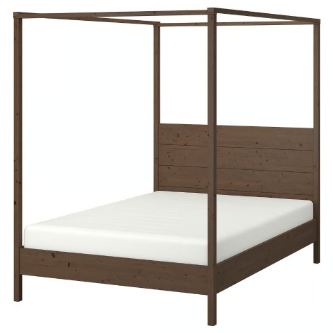 IkeaYTTERVAG 天蓬床架 灰棕色 160x200cm