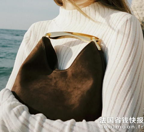 麂皮手提包 咖啡色