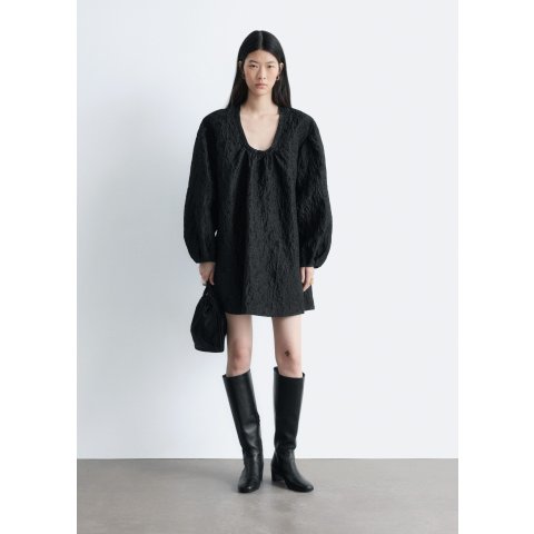 Tie-Front 花纹迷你连衣裙