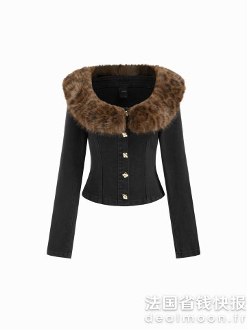 Denim 长袖牛仔外套 毛绒领