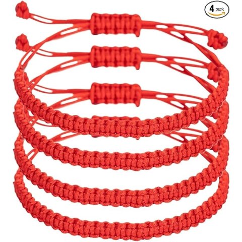 Kabbalah 红色手绳 4条装