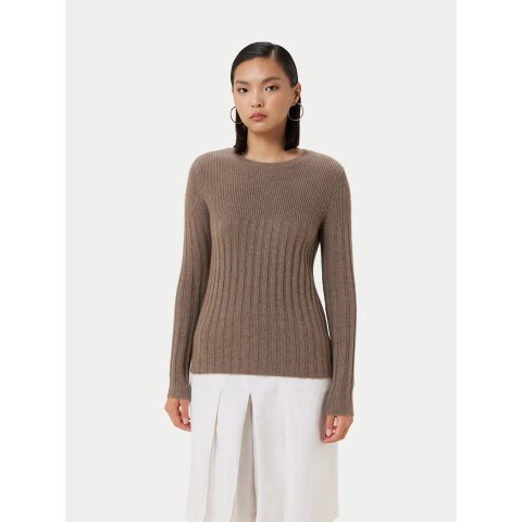 圆领羊绒针织毛衣