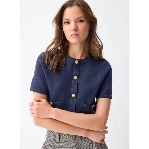 Golden Boxy针织衫 金色纽扣