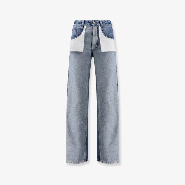 MM6 直筒牛仔裤 反袋