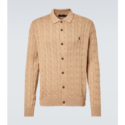 棉针织麻花开衫