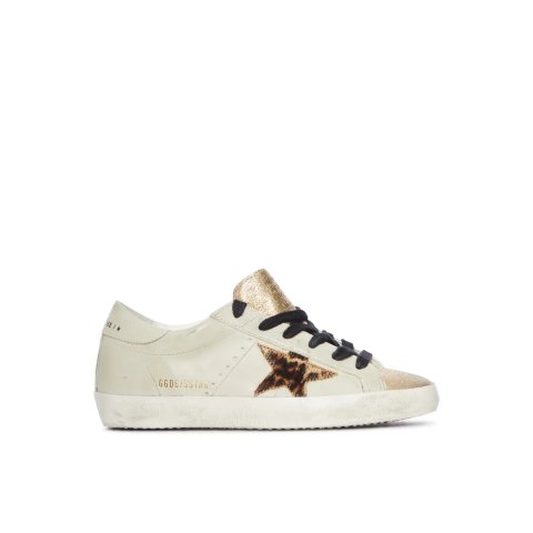 Superstar 皮革运动鞋 豹纹星