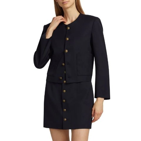 FRAMEStretch Wool Crewneck Jacket