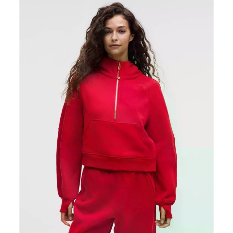 Scuba 半拉链宽松帽衫