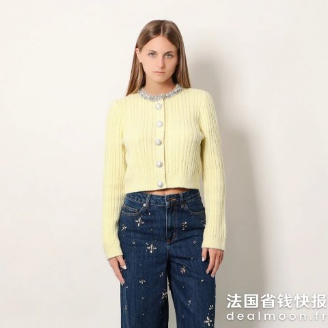 self portrait 针织羊毛开衫 水钻装饰