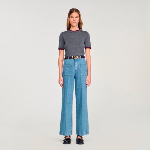 SandroTwo-tone Cropped Sweatshirt