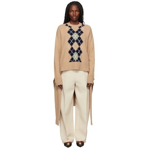 菱格双面卫衣 米色