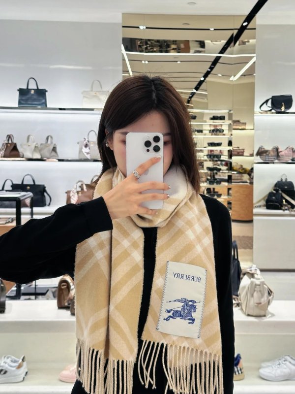 格纹围巾 米色