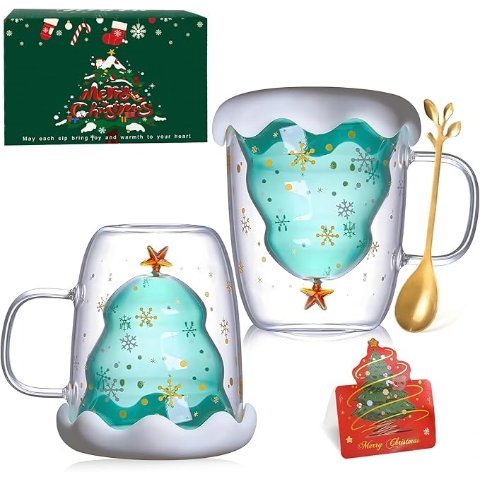 Weihnachtstassen 双层咖啡杯 玻璃