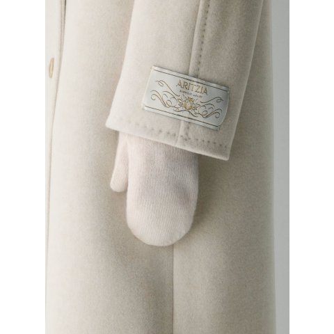 Cashmere 羊绒连指罗纹手套