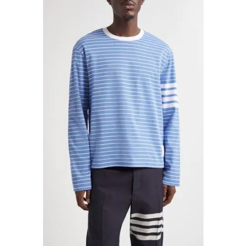 Thom BrowneMilano 4-Bar Stripe Long Sleeve T-Shirt