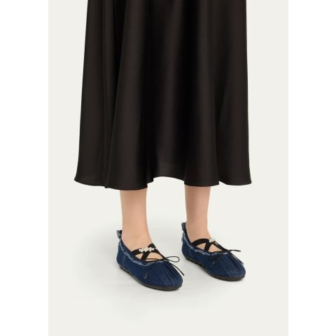 Simone RochaEmbellished Denim Ballerina Flats