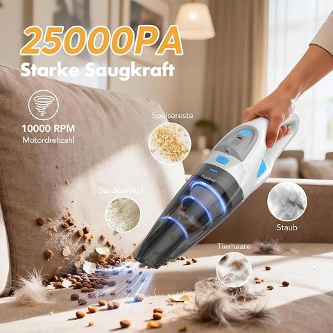 Handstaubsauger Akku 25000Pa HEPA过滤