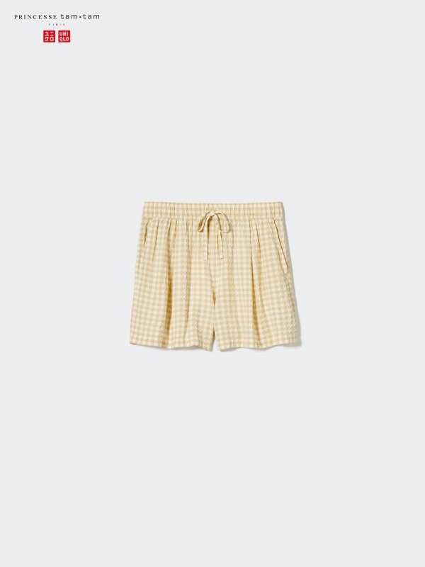 UNIQLO Gingham 女士泡泡纱短裤