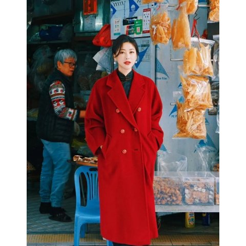 101801 蛇年限定羊毛大衣 朱珠同款