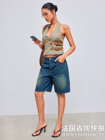 Woven 双扣马甲背心 无袖