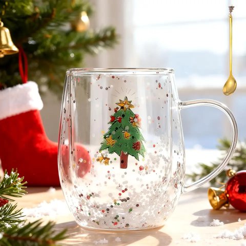 Christmas 玻璃双层杯 300ml